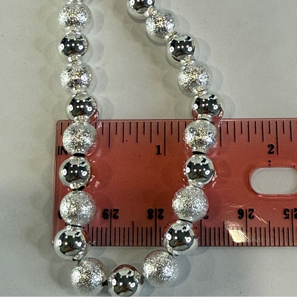 🆕 925 Sterling Silver Necklace Beads Balls 20 Inches 8MM Lobster Clasp 🆕 - Picture 6 of 10